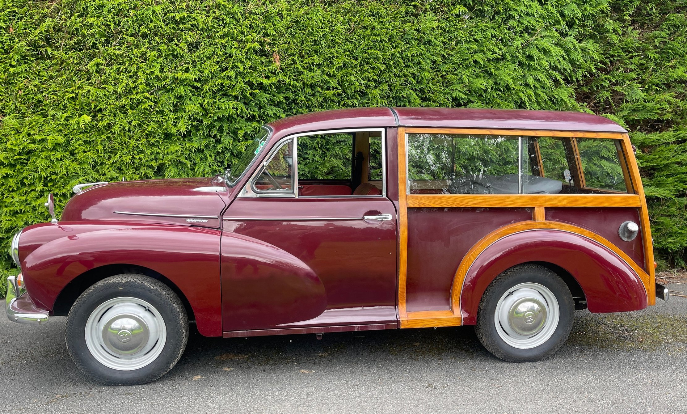 Burgundy Morris Minor Traveller